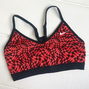 Red Patterned Nike Sports Bra